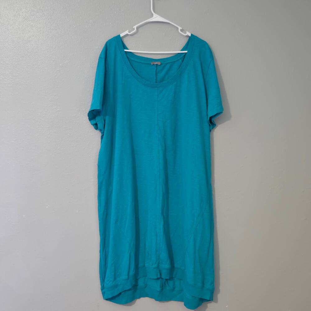 J. Jill 100 Cotton Plus Size Dress Women Aqua Long Summer